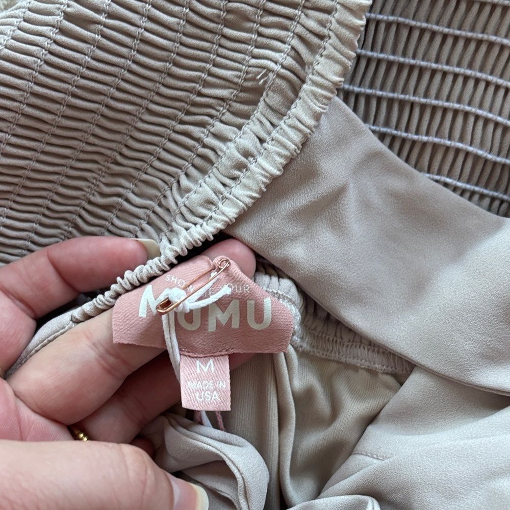 NWT Show Me Your MuMu Claire Dune Chiffon Midi Dress - Picture 9 of 12